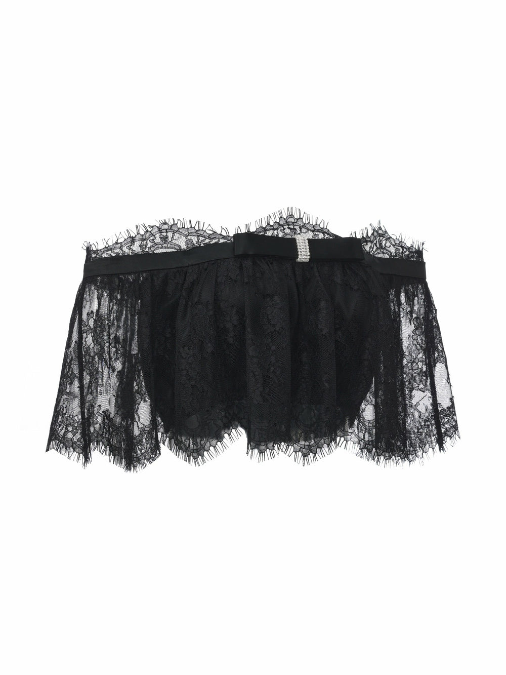 Alexandra Off-Shoulder Lace Black Top | Nana Jacqueline