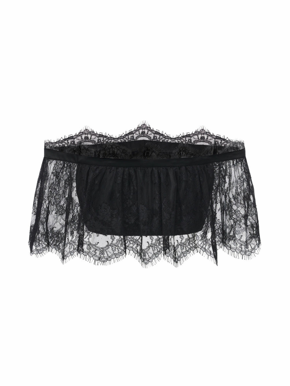 Alexandra Off-Shoulder Lace Black Top | Nana Jacqueline