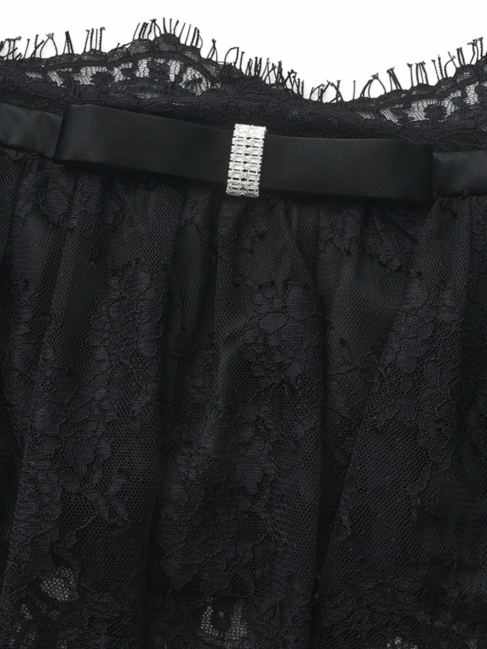 Alexandra Off-Shoulder Lace Black Top | Nana Jacqueline