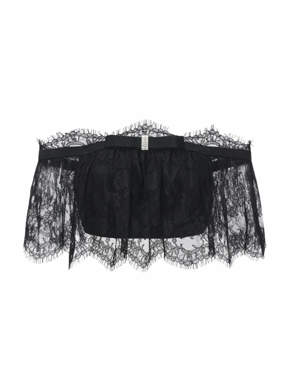 Alexandra Off-Shoulder Lace Black Top | Nana Jacqueline
