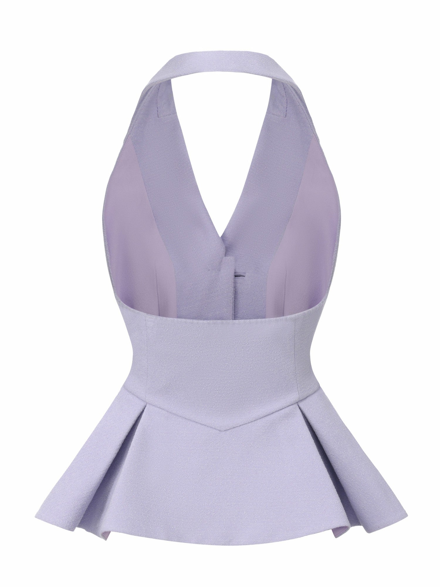 Camille Crystal-Button Purple Peplum Vest: Purple Vest for Bridal Shower | Nana Jacqueline