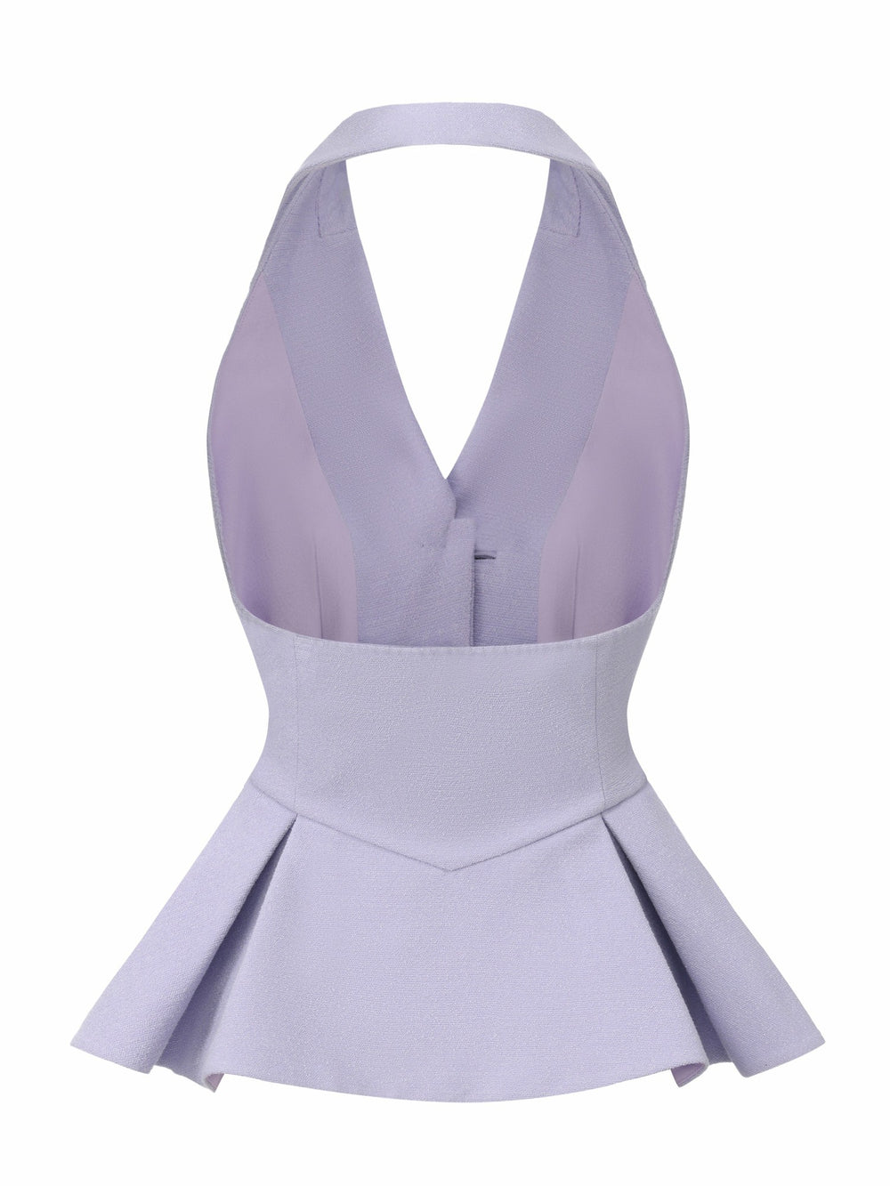 Camille Crystal-Button Purple Peplum Vest: Purple Vest for Bridal Shower | Nana Jacqueline