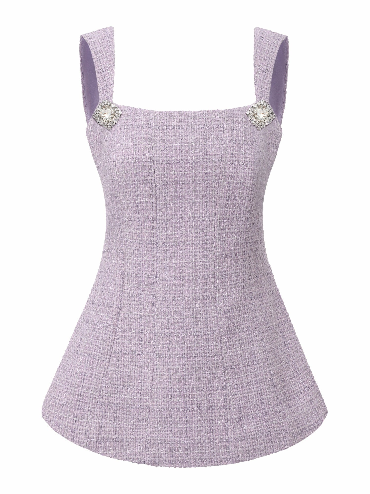 Annabella Tweed Woven Purple Bow Top | Nana Jacqueline