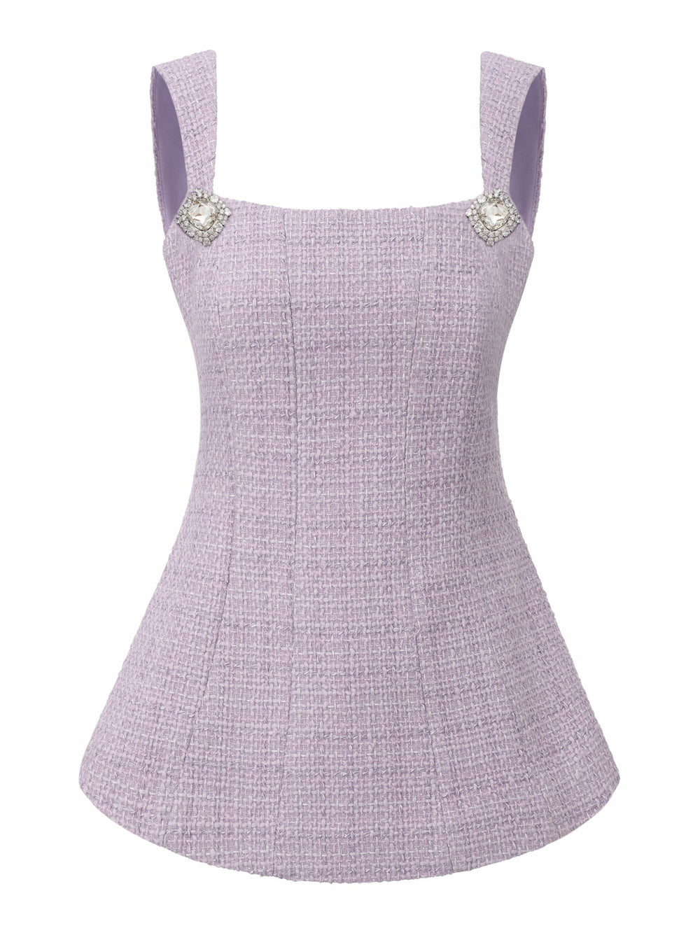 Annabella Tweed Woven Purple Bow Top | Nana Jacqueline
