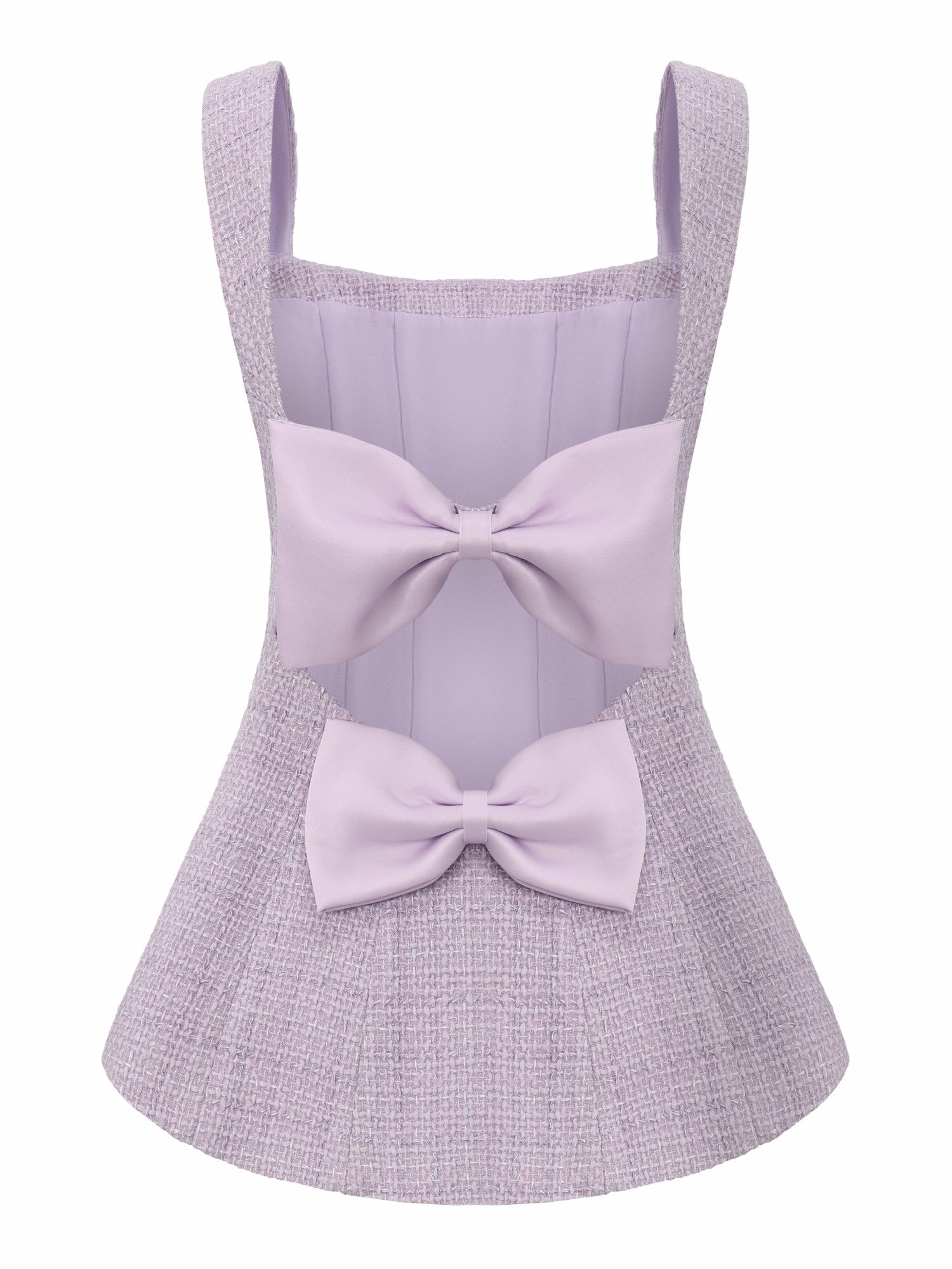 Annabella Tweed Woven Purple Bow Top | Nana Jacqueline