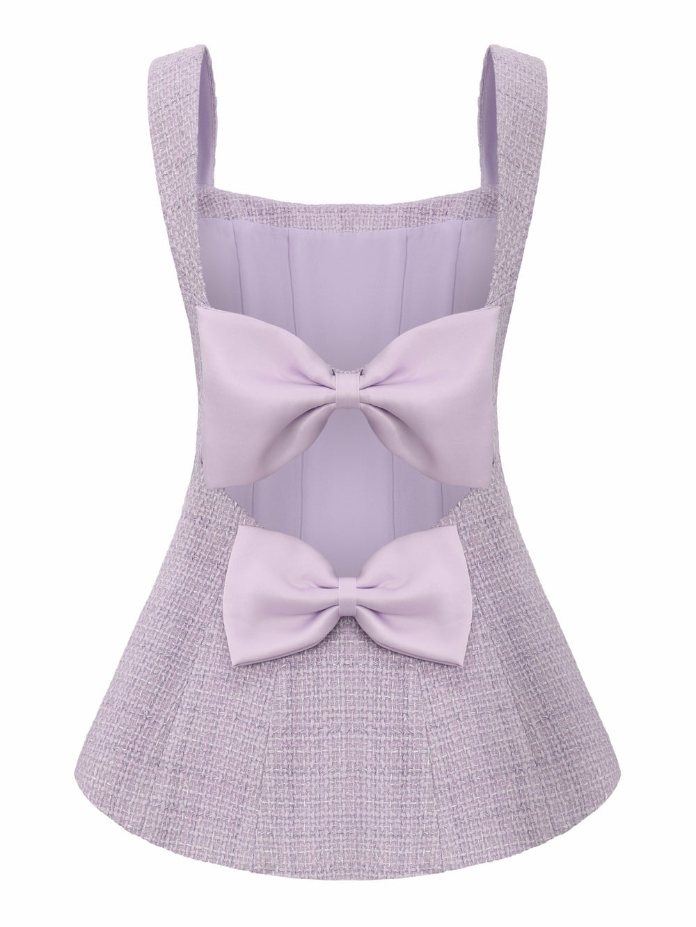 Annabella Tweed Woven Purple Bow Top | Nana Jacqueline