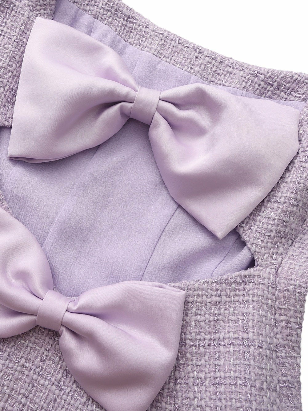 Annabella Tweed Woven Purple Bow Top | Nana Jacqueline