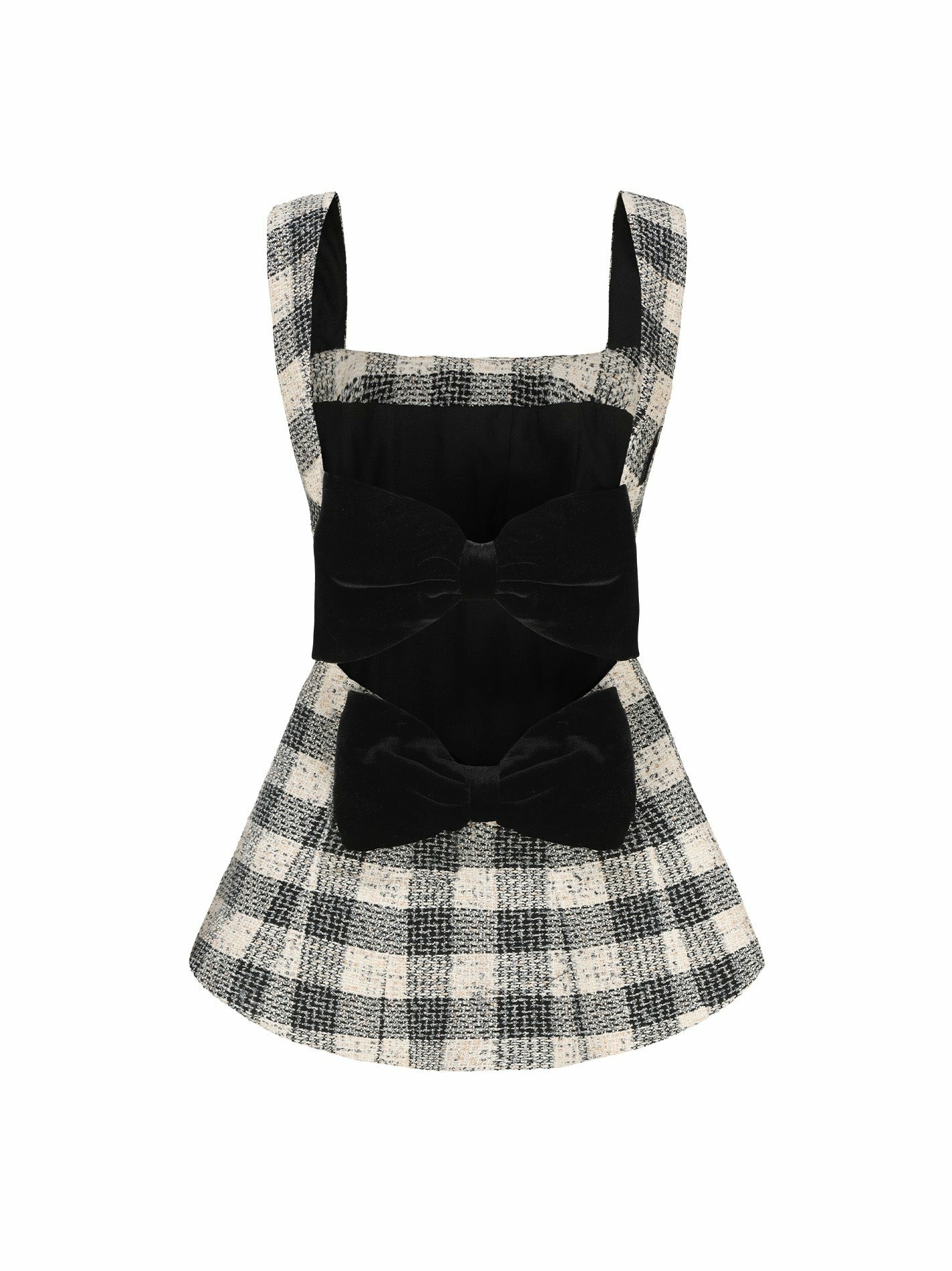 Anabella Bow Top: Black Checkered Top for Brunch | Nana Jacqueline
