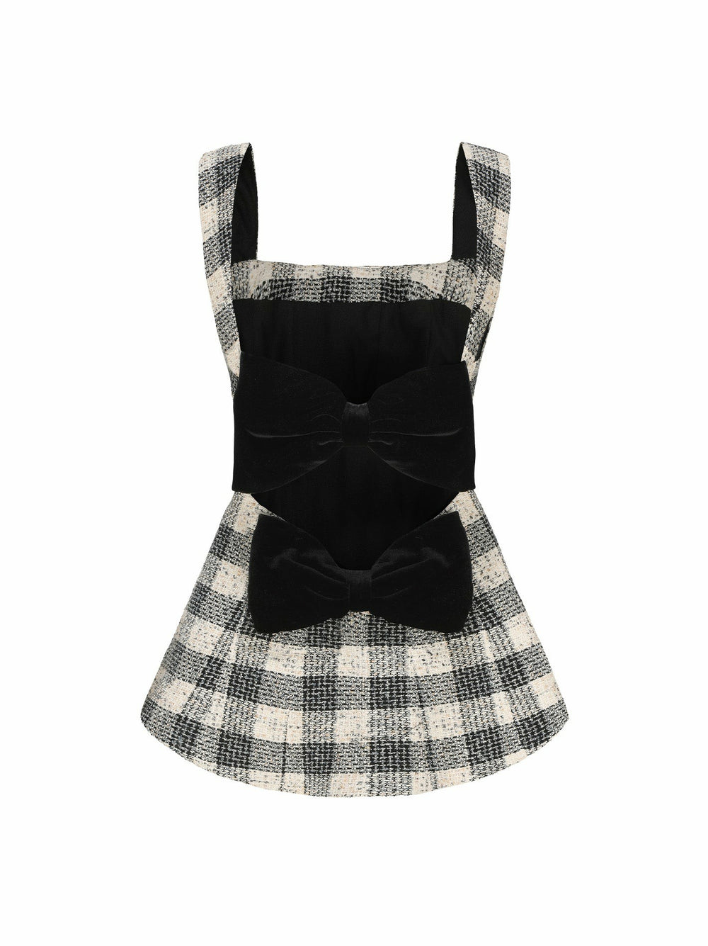 Anabella Bow Top: Black Checkered Top for Brunch | Nana Jacqueline
