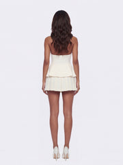 Camille Crystal-Button White Peplum Vest: White Vest for Bridal Shower | Nana Jacqueline