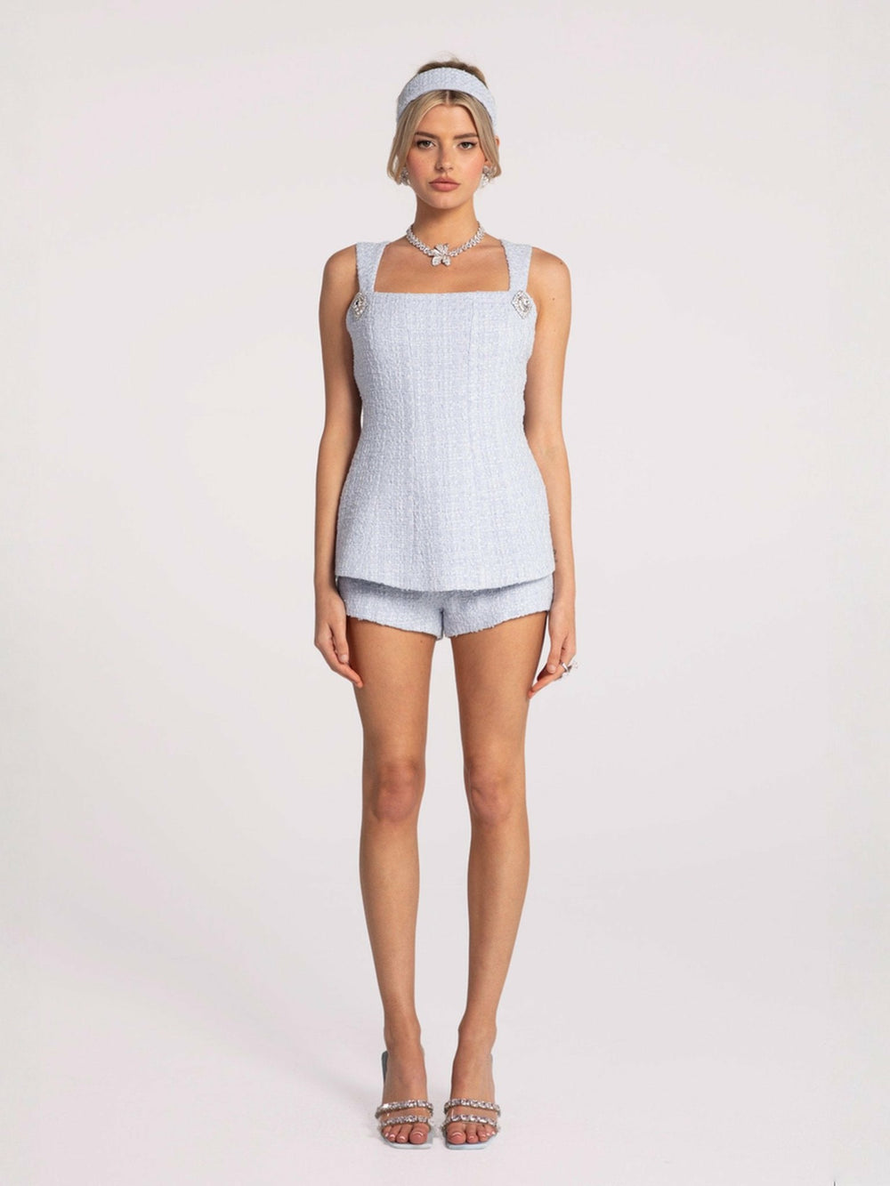 Anabella Bow Top: Blue Top for Brunch | Nana Jacqueline