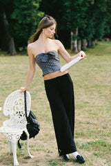 Amber Top: Gray Strapless Top for Date Night | Nana Jacqueline