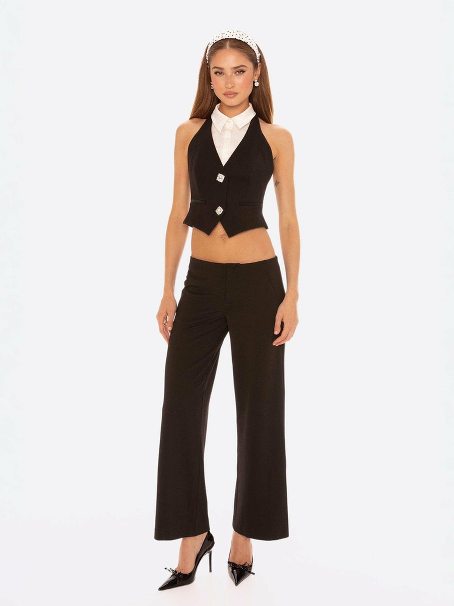 Anya Vest Top: Black Vest Top for Date Night | Nana Jacqueline