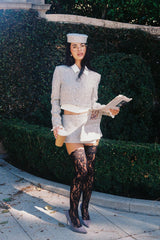 Francesca Cropped Coat: Gray Cropped Coat for Brunch | Nana Jacqueline