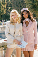 Evelyn Tweed Jacket: White Jacket for Bridal Shower | Nana Jacqueline