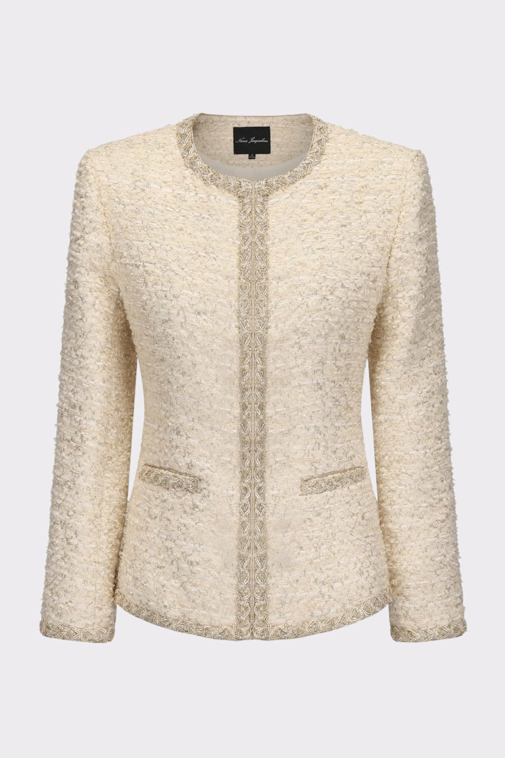 Evelyn Tweed Jacket: White Jacket for Bridal Shower | Nana Jacqueline