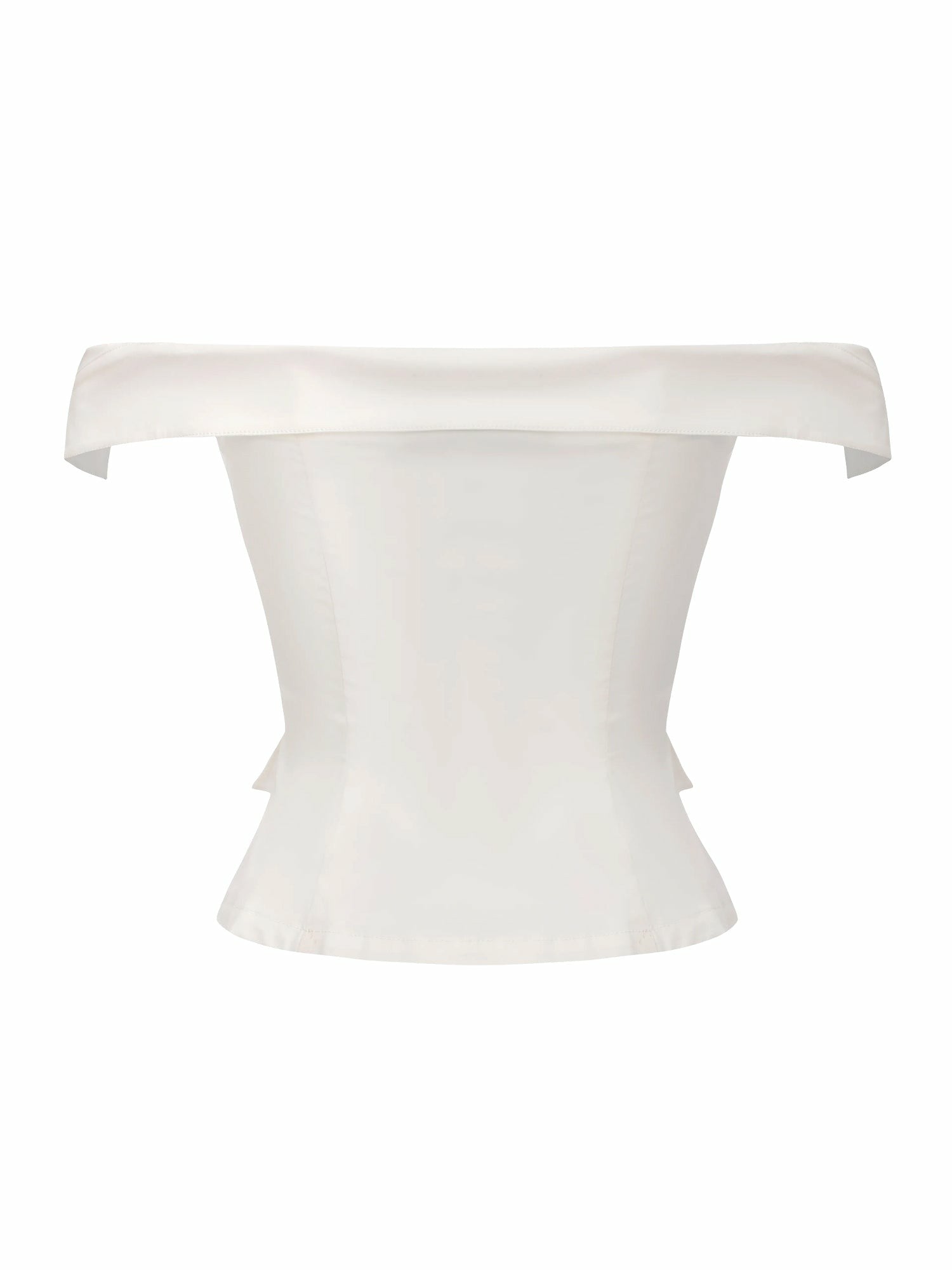 White Tailored Off-Shoulder Cropped Top | Nana Jacqueline