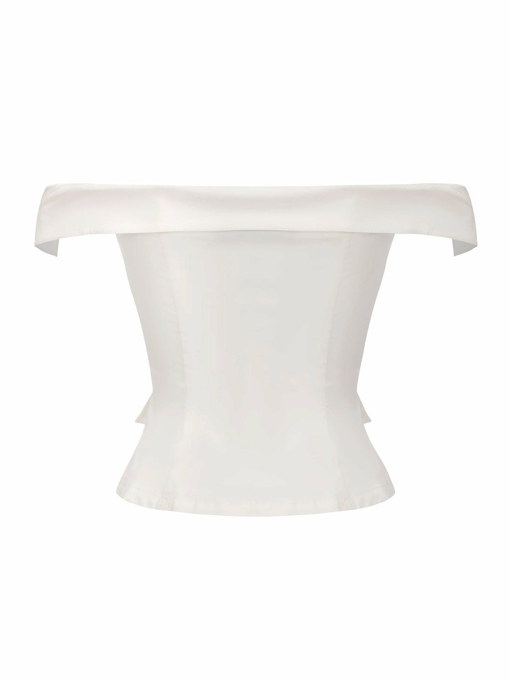 White Tailored Off-Shoulder Cropped Top | Nana Jacqueline