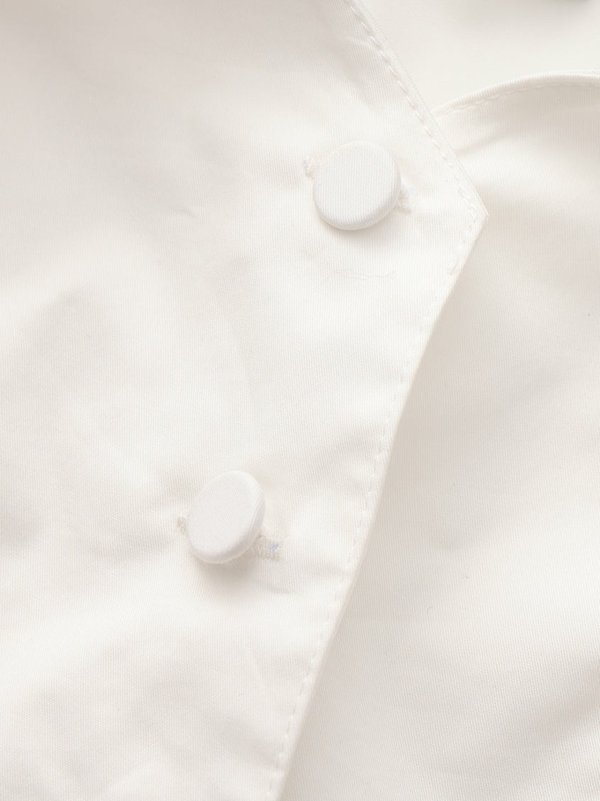 White Tailored Off-Shoulder Cropped Top | Nana Jacqueline