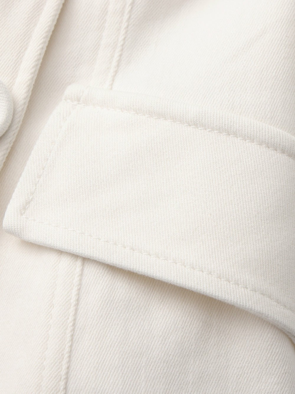 White Denim Double-Breasted Tailored Top | Nana Jacqueline