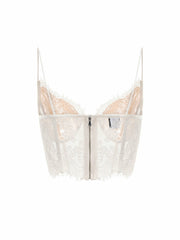 Audrina Lace Top: White Lace Top for Bachelorette Party | Nana Jacqueline