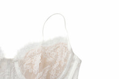 Audrina Lace Top: White Lace Top for Bachelorette Party | Nana Jacqueline
