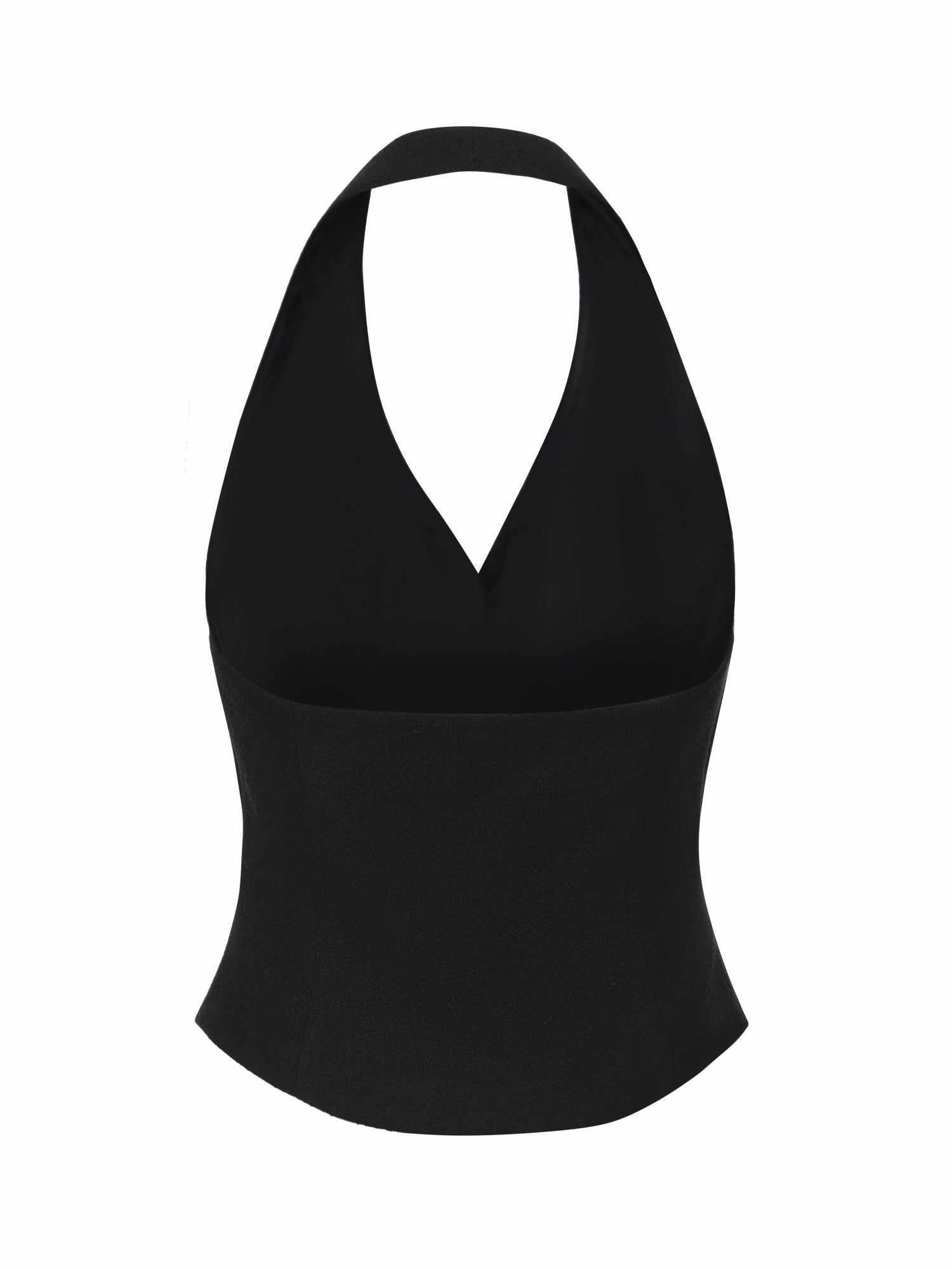 Amara Tailored Halter Black Vest: Black Vest for Cocktail Party | Nana Jacqueline