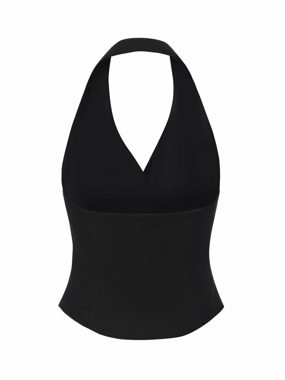 Amara Tailored Halter Black Vest: Black Vest for Cocktail Party | Nana Jacqueline