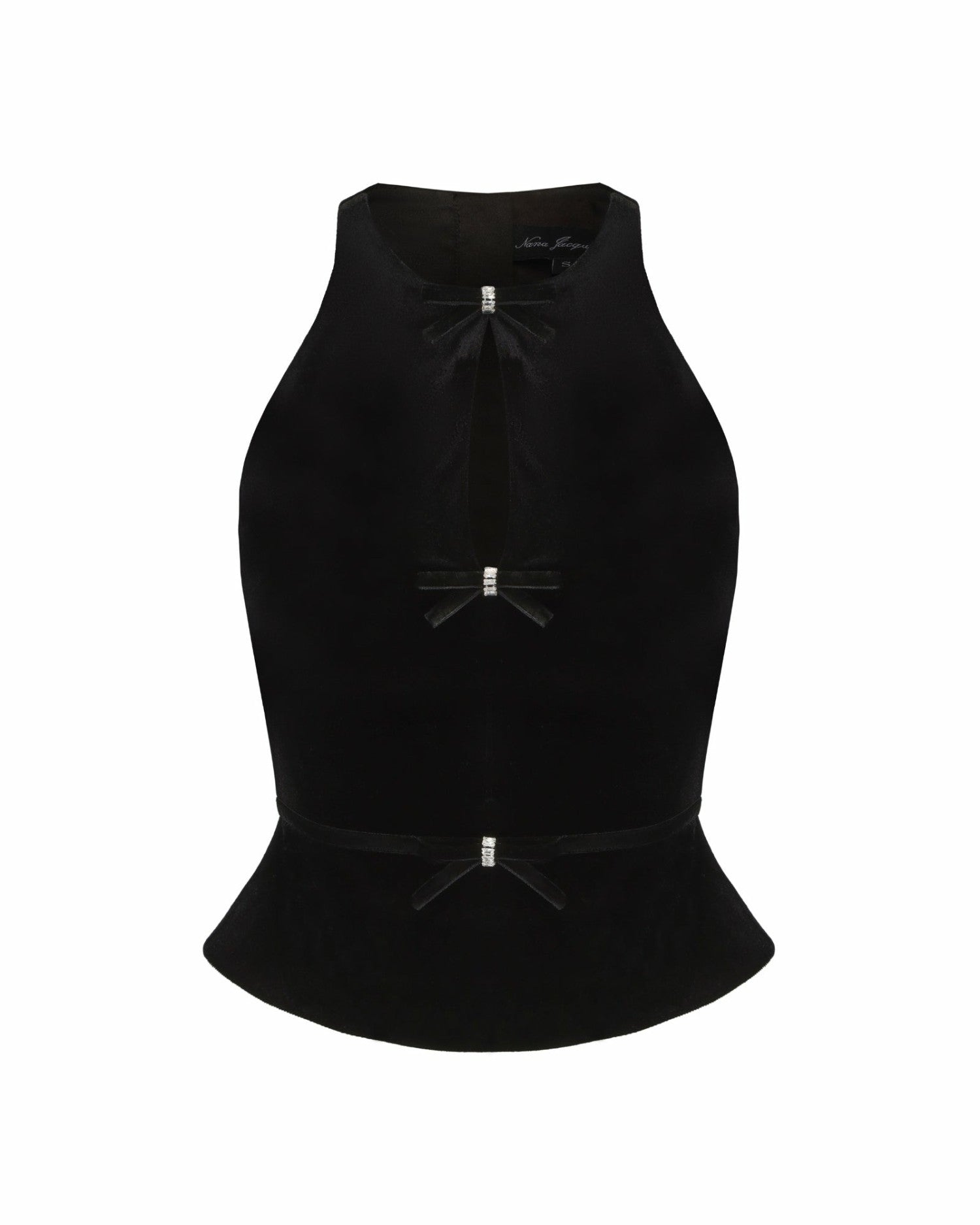 Estelle Velvet Top: Black Velvet Top for Cocktail Party | Nana Jacqueline
