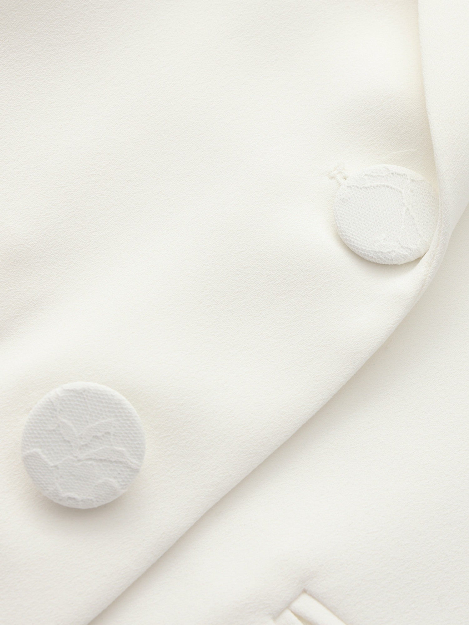 Margot Lace-Trim Peak-Lapel White Blazer | Nana Jacqueline