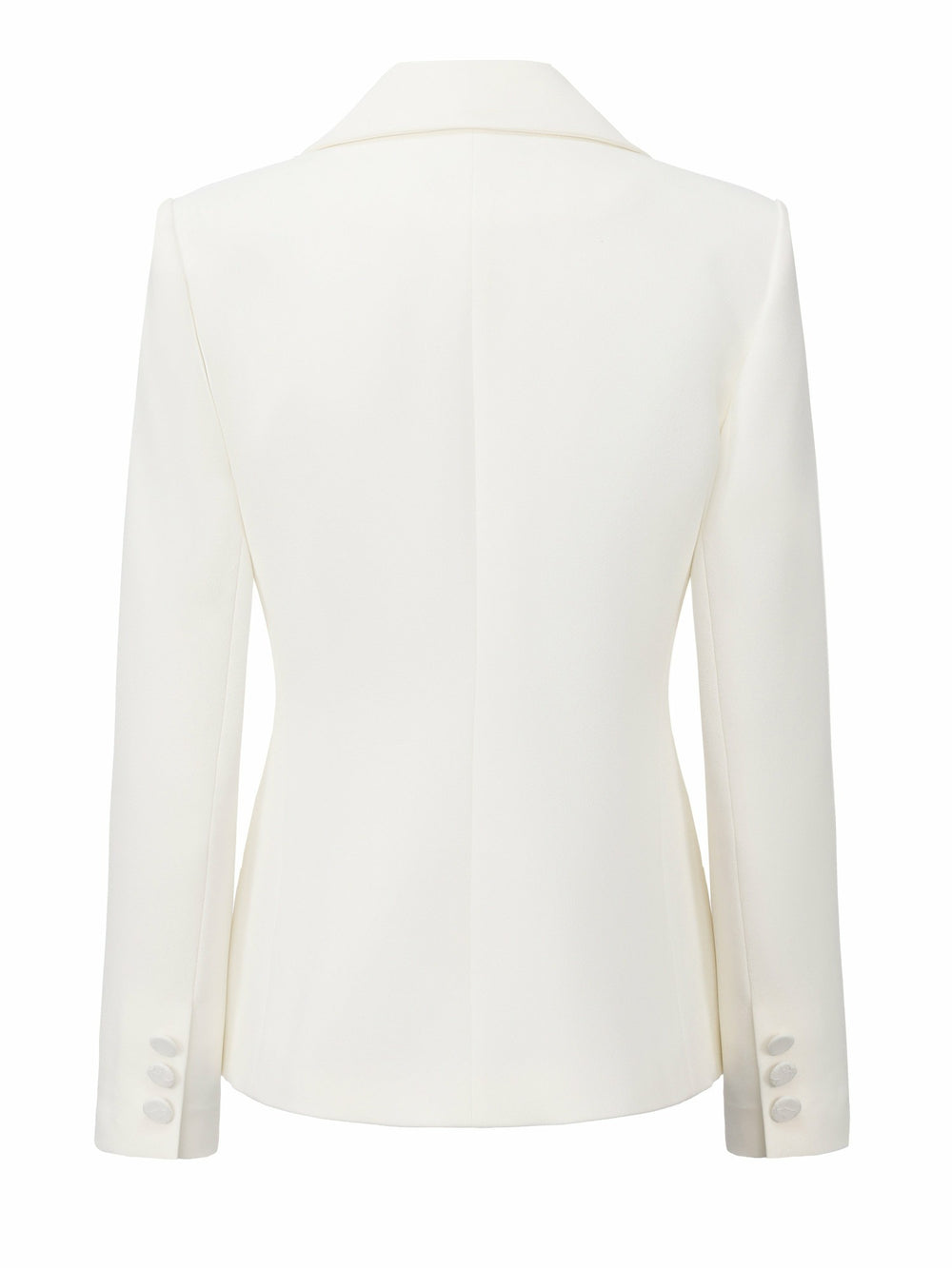 Margot Lace-Trim Peak-Lapel White Blazer | Nana Jacqueline