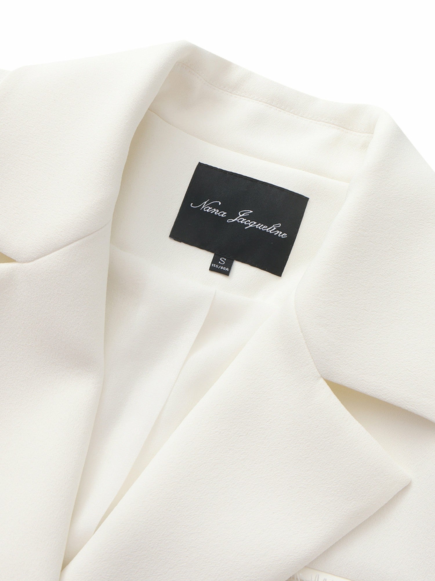 Margot Lace-Trim Peak-Lapel White Blazer | Nana Jacqueline