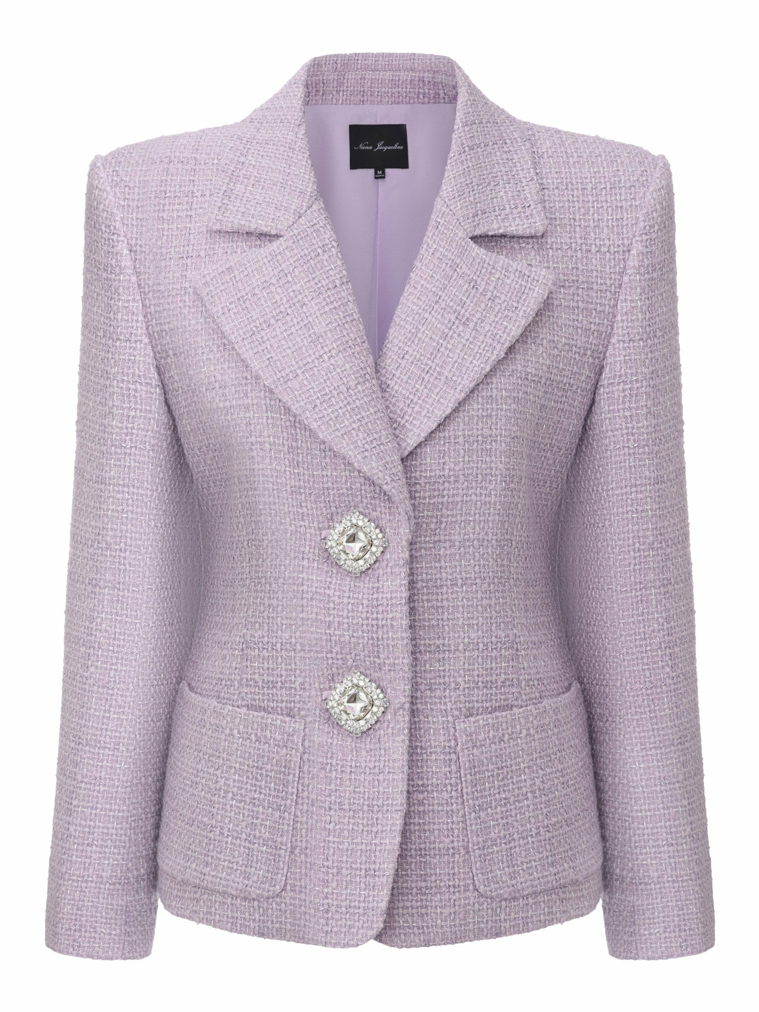 Maya Tweed Purple Tailored Structured Blazer | Nana Jacqueline