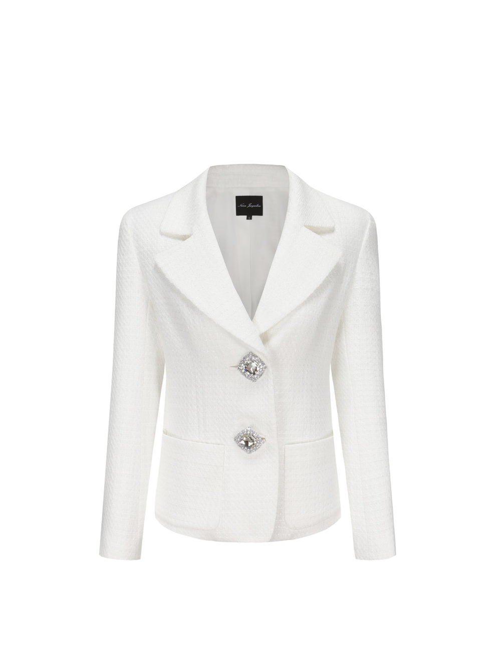 Maya Lapel Suit Jacket: White Suit Jacket for Engagement Party | Nana Jacqueline
