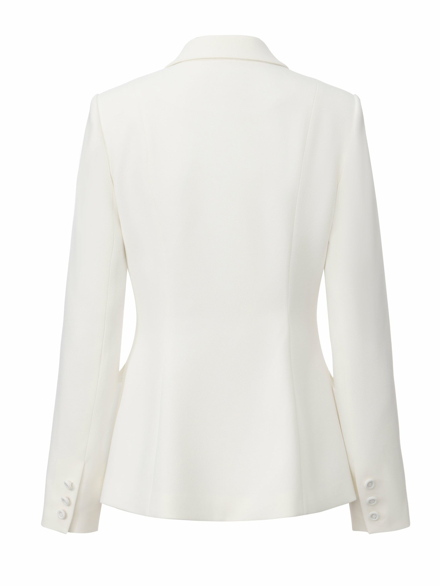 Yvette Satin Lapel Tailored White Structured Blazer | Nana Jacqueline