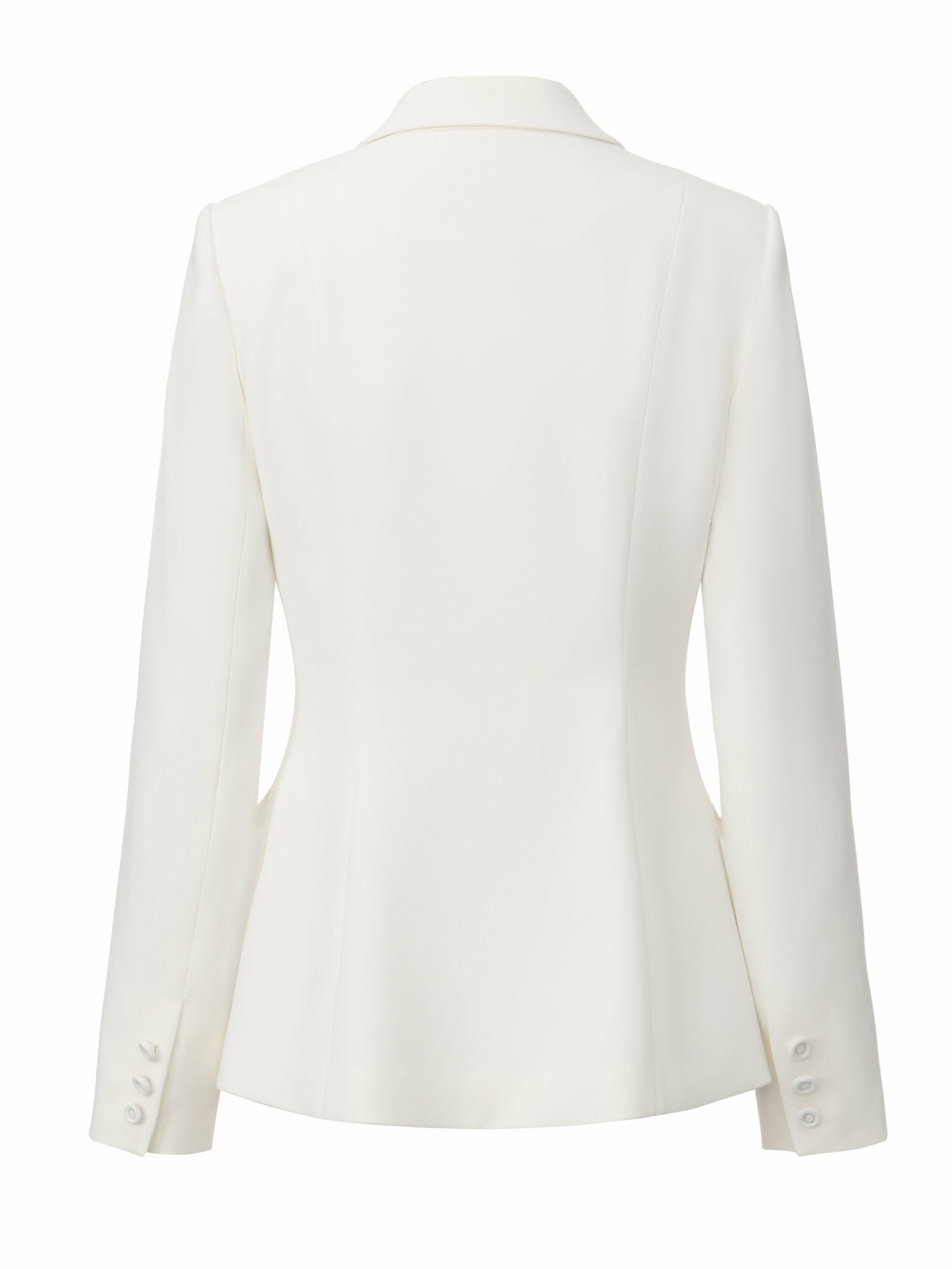 Yvette Satin Lapel Tailored White Structured Blazer | Nana Jacqueline