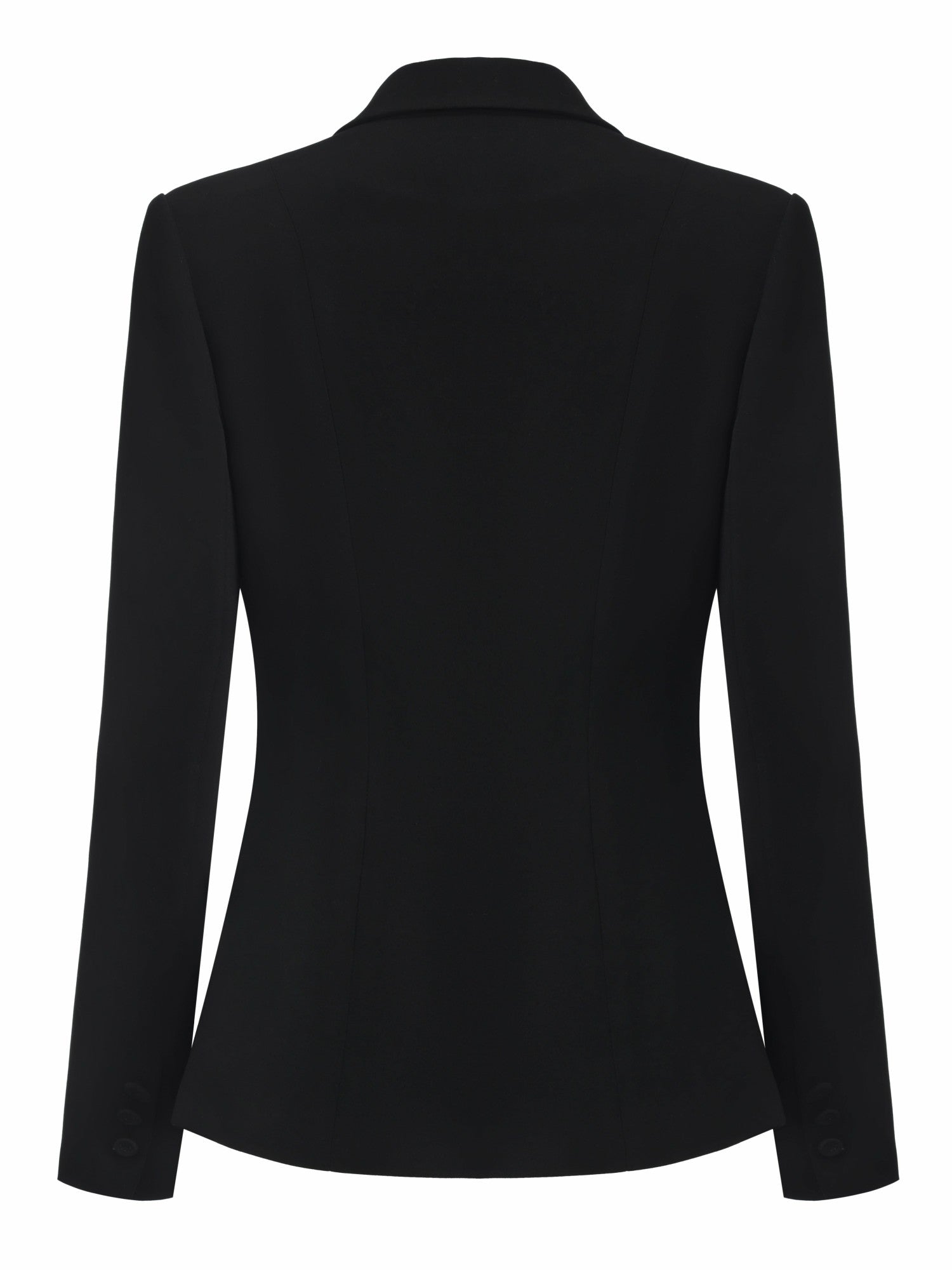 Yvette Satin Lapel Tailored Black Structured Blazer | Nana Jacqueline