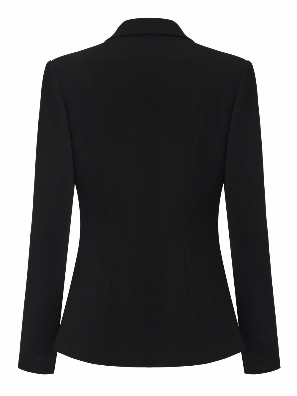Yvette Satin Lapel Tailored Black Structured Blazer | Nana Jacqueline