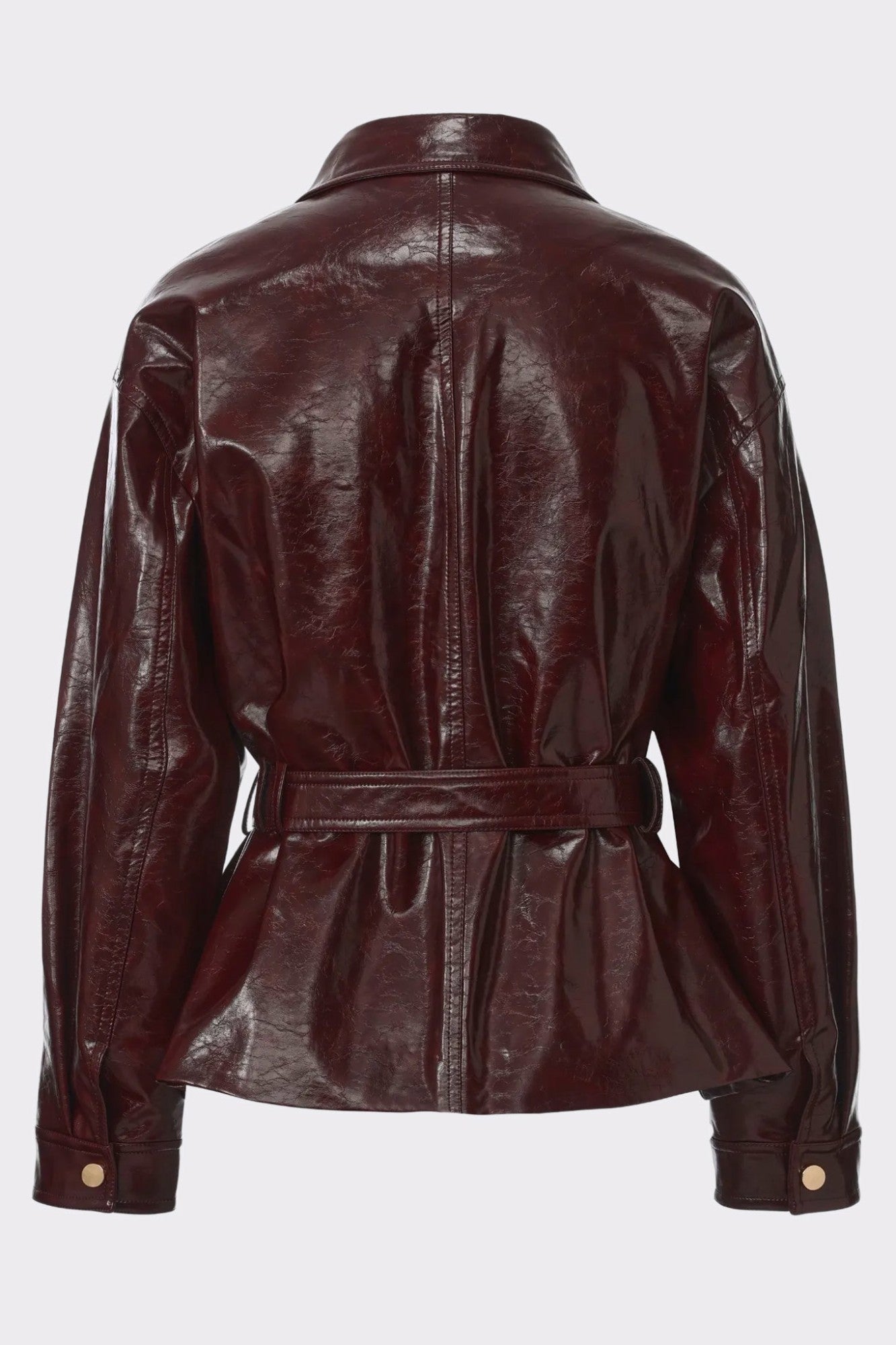 Isabella Vegan Leather Jacket: Claret Leather Jacket for Date Night | Nana Jacqueline