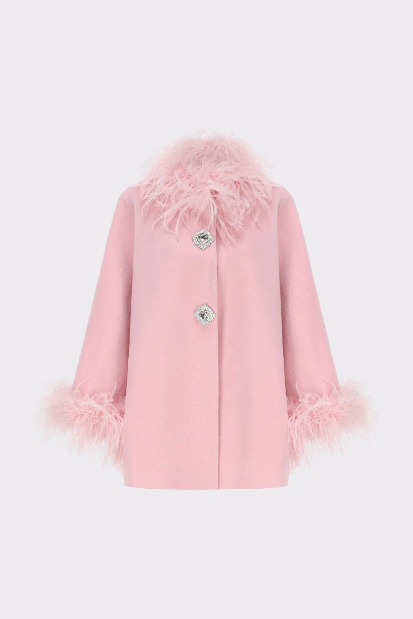 Angelica Feather Coat: Pink Coat for Holiday Party | Nana Jacqueline