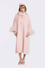 Nina Feather Coat: Pink Coat for Winter Wedding Guest | Nana Jacqueline