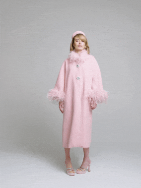 Nina Feather Coat: Pink Coat for Winter Wedding Guest | Nana Jacqueline