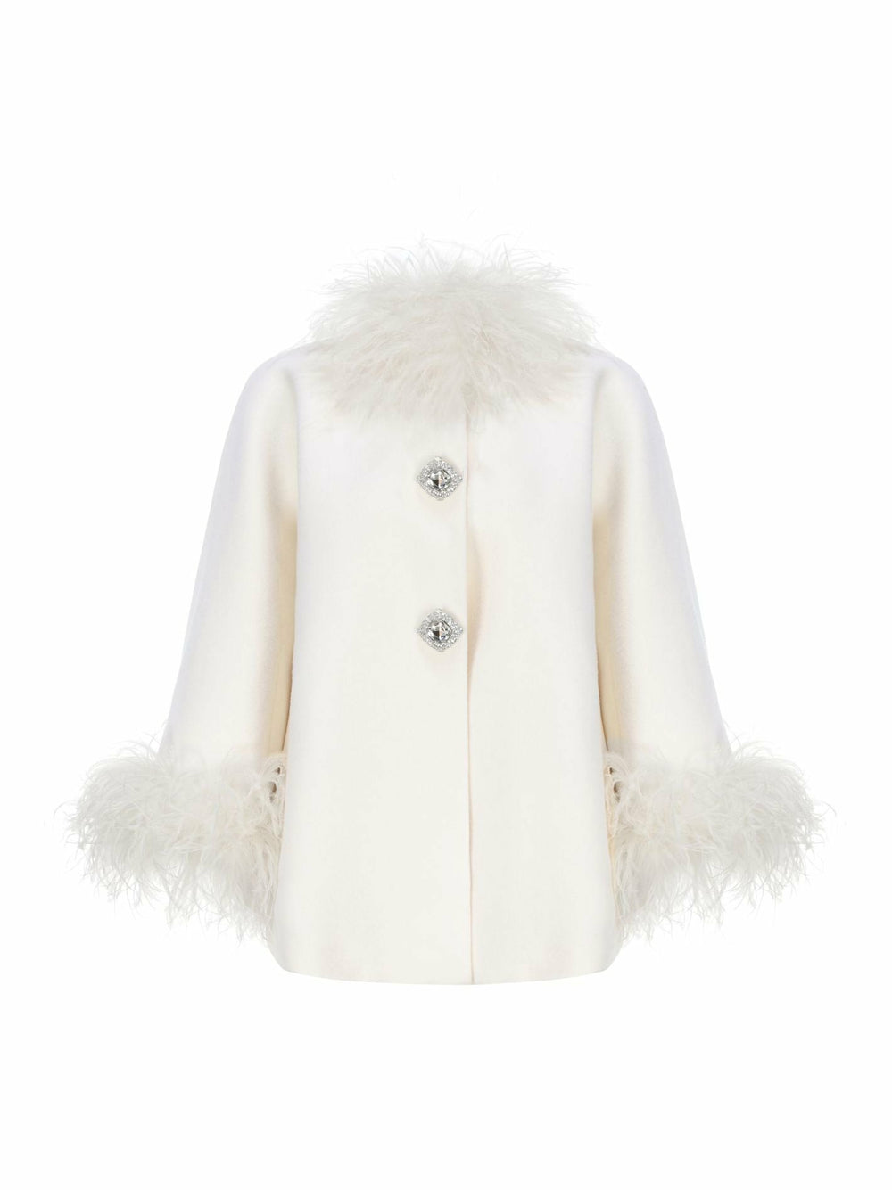 Angelica Feather Coat: White Coat for Winter Wedding | Nana Jacqueline