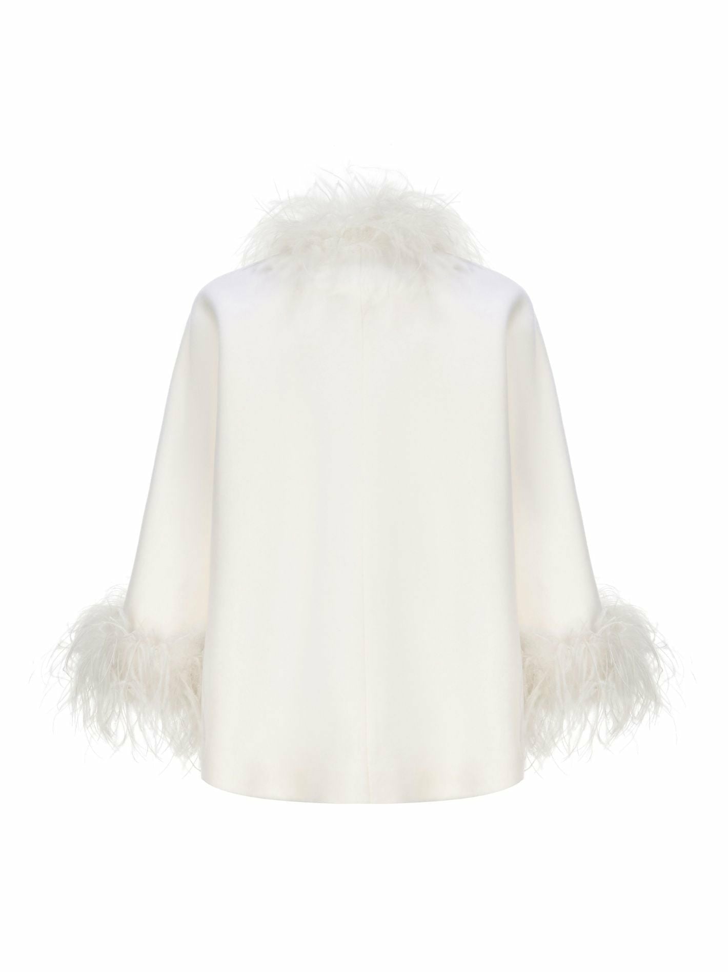 Angelica Feather Coat: White Coat for Winter Wedding | Nana Jacqueline