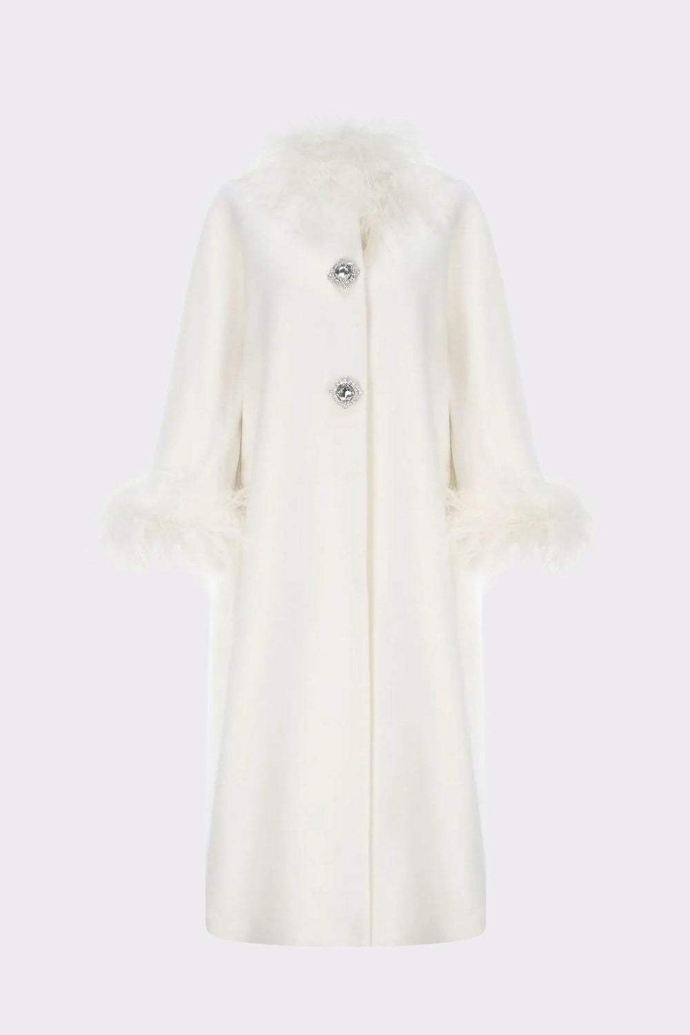 Nina Feather Coat: White Coat for Winter Wedding Guest | Nana Jacqueline