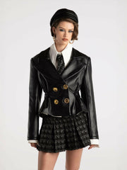 Lucy Leather Jacket: Black Leather Jacket for Date Night | Nana Jacqueline
