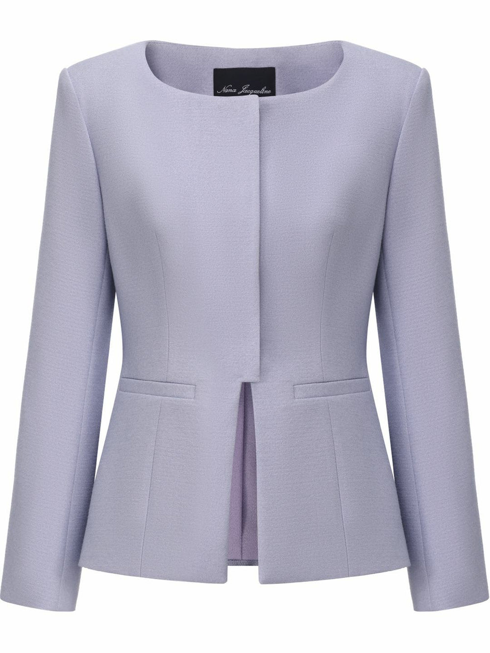 Natalia Tailored Hidden-Placket Purple Blazer: Purple Blazer for Garden Party | Nana Jacqueline