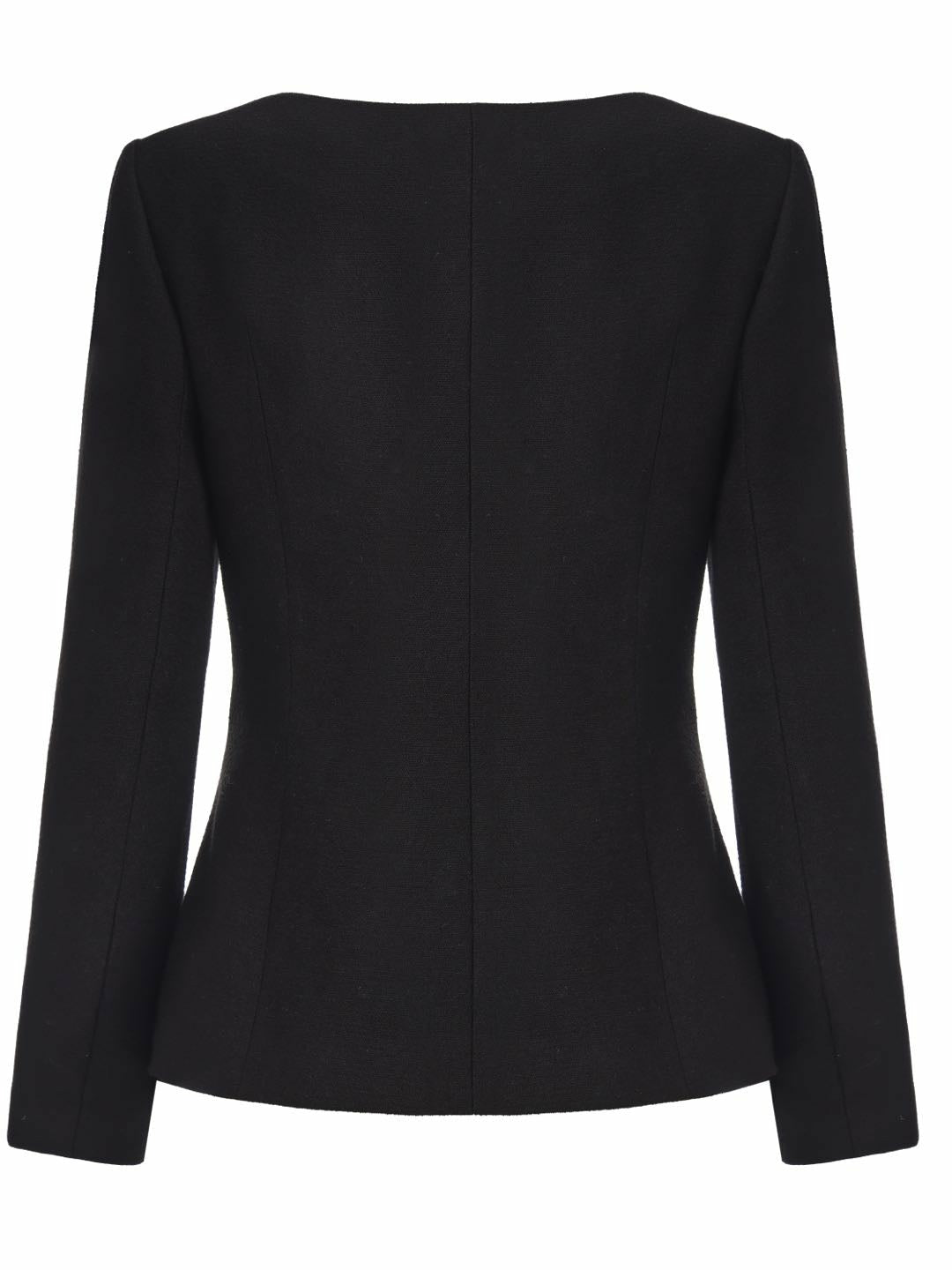 Natalia Tailored Hidden-Placket Black Blazer: Black Blazer for Cocktail Party | Nana Jacqueline