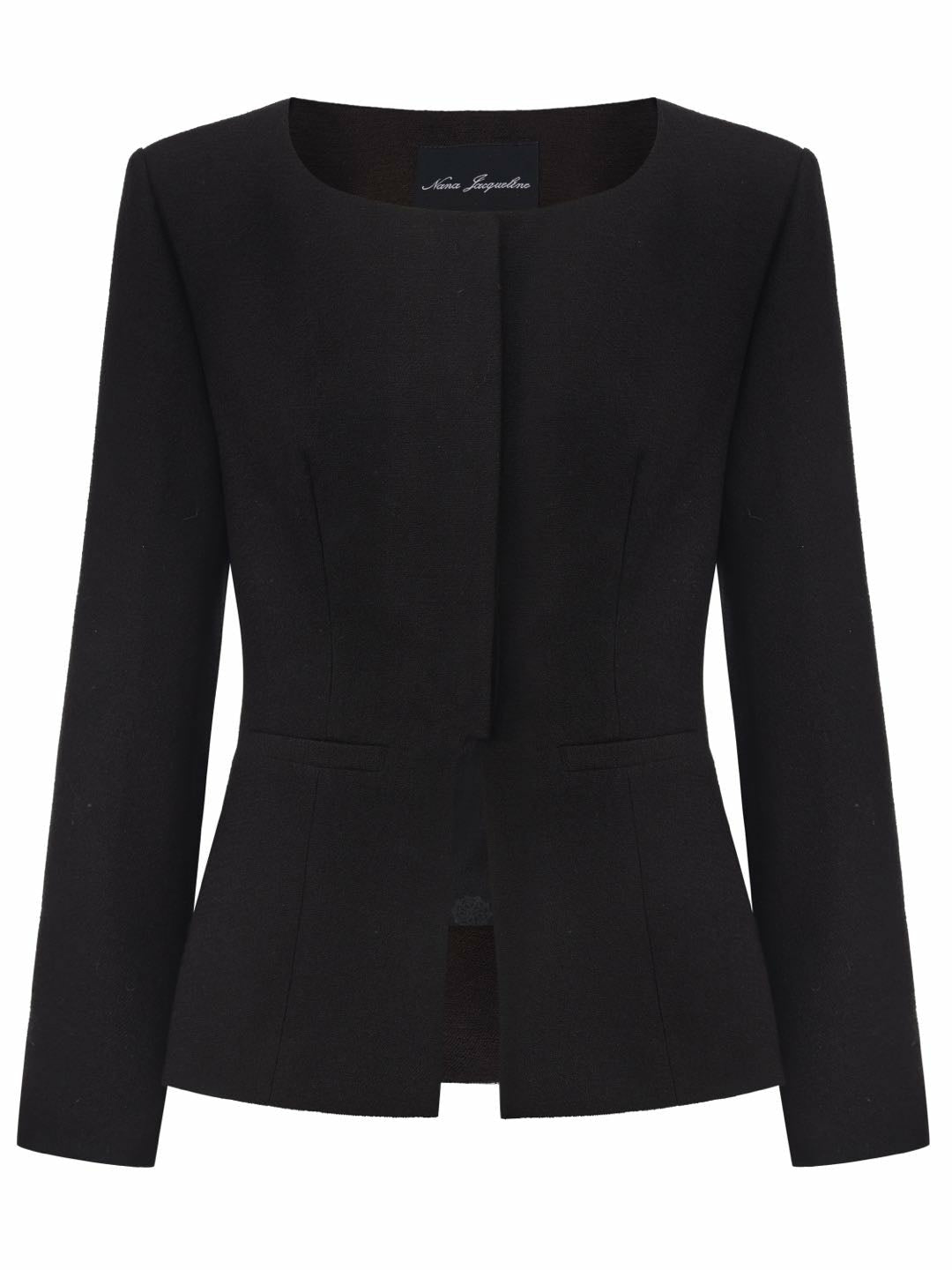 Natalia Tailored Hidden-Placket Black Blazer: Black Blazer for Cocktail Party | Nana Jacqueline