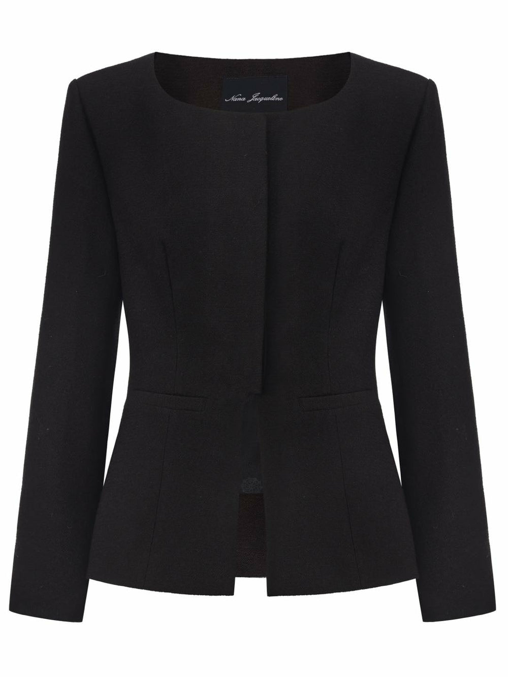 Natalia Tailored Hidden-Placket Black Blazer: Black Blazer for Cocktail Party | Nana Jacqueline